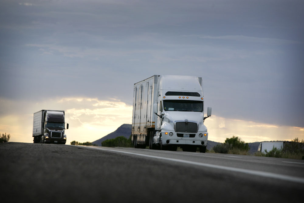 trucks on highway