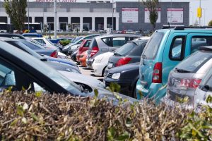 cars in parking lot